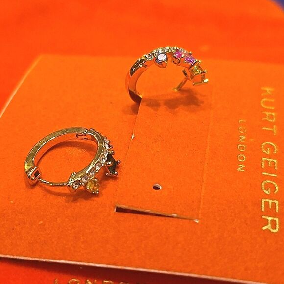 Kurt Geiger London Multi-Color Huggie Earrings - Picture 5 of 9
